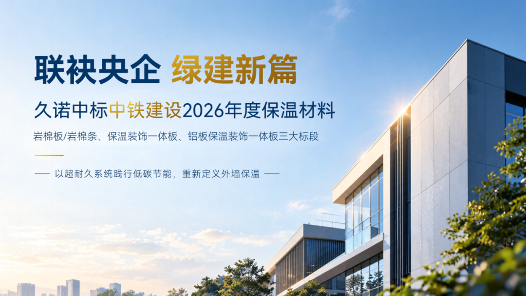 不止材料，更是系统方案｜久诺三大保温系统入围中铁建设 2026 年度集采，赋能建筑长效节能